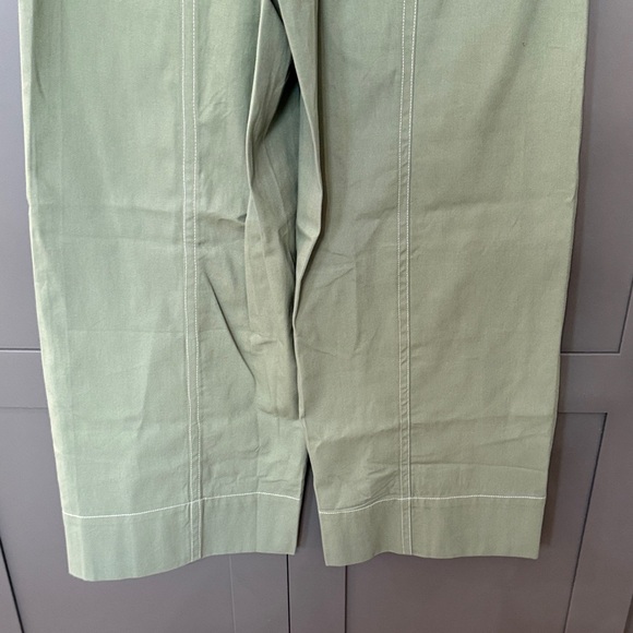 Women’s Sz M Green Wide-Leg Pants with White Drawstring - Picture 6 of 10